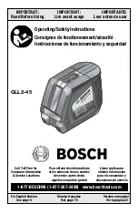 Bosch GLL2-45 Operating/Safety Instructions Manual preview