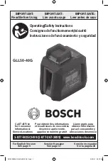 Bosch GLL50-40G Operating/Safety Instructions Manual preview