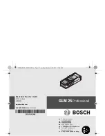 Bosch GLM 25 Professional Original Instructions Manual предпросмотр