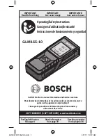 Bosch GLM165-10 Operating/Safety Instructions Manual предпросмотр