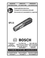 Bosch GPLL5 Operating/s Operating/Safety Instructions Manual preview