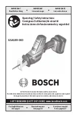 Предварительный просмотр 1 страницы Bosch GSA18V-083 Operating/Safety Instructions Manual