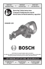 Bosch GSA18V-125 Operating/Safety Instructions Manual предпросмотр