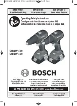 Предварительный просмотр 1 страницы Bosch GSB18V-490 Operating/Safety Instructions Manual