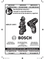 Bosch GSR12V-140FC Operating/Safety Instructions Manual preview