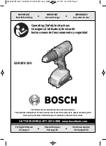 Bosch GSR18V-190 Operating/Safety Instructions Manual preview