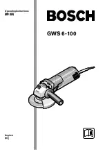 Bosch GWS 6-100 Operating Instructions Manual preview