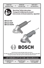 Bosch GWS10-450 Operating/Safety Instructions Manual preview