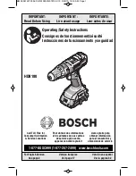 Bosch HDB180 Operating/Safety Instructions Manual предпросмотр