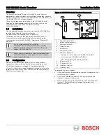 Bosch ISW-EN4200 Serial Installation Manual preview