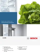 Предварительный просмотр 1 страницы Bosch KAN90 Series Instructions For Use And Installation