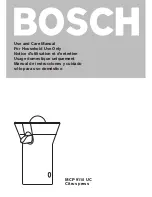 Preview for 1 page of Bosch MCP 9110 UC Use And Care Manual