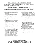 Preview for 3 page of Bosch MCP 9110 UC Use And Care Manual