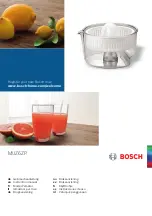 Preview for 1 page of Bosch MUZ6ZP Series Instruction Manual