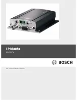 Bosch MVC-FIPM Installation And Operating Manual preview