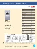 Preview for 1 page of Bosch Nexxt 800 WFMC8401UC Spec Sheet