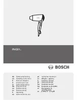 Bosch PHD21 Series Operating Instructions Manual preview