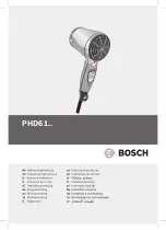 Bosch PHD61 Series Operating Instructions Manual preview