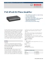 Bosch Plena Easy Line PLE-1P120-EU Installation And User Instructions Manual preview