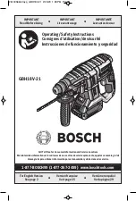 Bosch Professional GBH 18V-21 Operating/Safety Instructions Manual предпросмотр