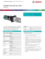 Bosch PVA-1KS Quick Start Manual preview
