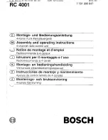 Bosch RC 4001 (German) Montage Und Bedienungsanleitung Manual preview