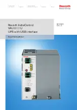 Preview for 1 page of Bosch Rexroth IndraControl VAU 01.1U Project Planning Manual