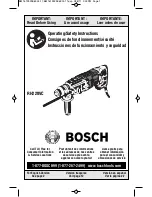 Предварительный просмотр 1 страницы Bosch RH228VC Operating/Safety Instructions Manual