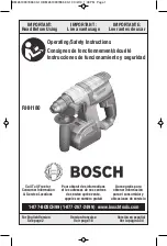 Bosch RHH180 Operating/Safety Instructions Manual preview