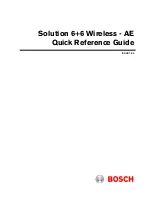 Предварительный просмотр 1 страницы Bosch Solution 6+6 Wireless AE Quick Reference Manual