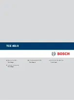 Bosch TCE 4510 Manual preview