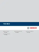 Preview for 1 page of Bosch TCE 4510 Manual