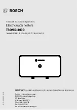 Bosch TRONIC 3000 US3-2R Installation Manual And Operating Instructions preview