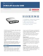 Bosch VIDEOJET decoder 3000 Specifications предпросмотр