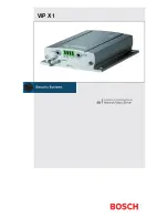 Preview for 1 page of Bosch VIP X1 Installation And Operating Manual