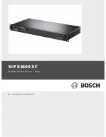 Bosch VIP X1600 XF Installation And Operating Manual preview