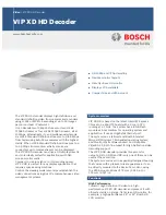 Bosch VIP XD HD Decoder Brochure & Specs preview