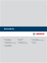 Bosch VLE 2130 EL Initial Operation preview