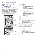 Предварительный просмотр 14 страницы Bosch WAW2869XEE Instruction Manual And Installation Instructions