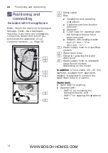 Preview for 14 page of Bosch WAW28760IR Installation Instructions Manual