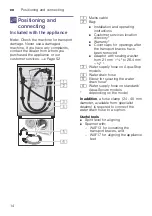 Предварительный просмотр 14 страницы Bosch WAW28790IL Instruction Manual And Installation Instructions