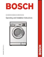 Bosch WFC40810 Operating And Installation Instructions preview