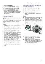 Preview for 41 page of Bosch WNA244X0GC Instruction Manual And Installation Instructions