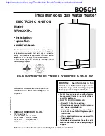 Preview for 1 page of Bosch WR 400-7.K Series Installation & Operation Manual