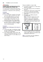 Preview for 14 page of Bosch WTA74201AU Installation And Operating Instructions Manual