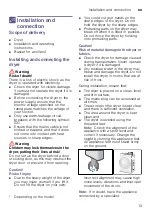 Preview for 13 page of Bosch WTA792L7SN Installation And Operating Instructions Manual