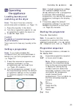 Preview for 23 page of Bosch WTG86263CL Installation And Operating Instructions Manual