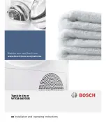 Preview for 1 page of Bosch WTG86400GB Installation And Operating Instructions Manual