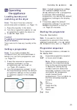 Preview for 23 page of Bosch WTH8507CSN Installation And Operating Instructions Manual