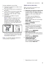 Preview for 15 page of Bosch WTH850C7SN Installation And Operating Instructions Manual